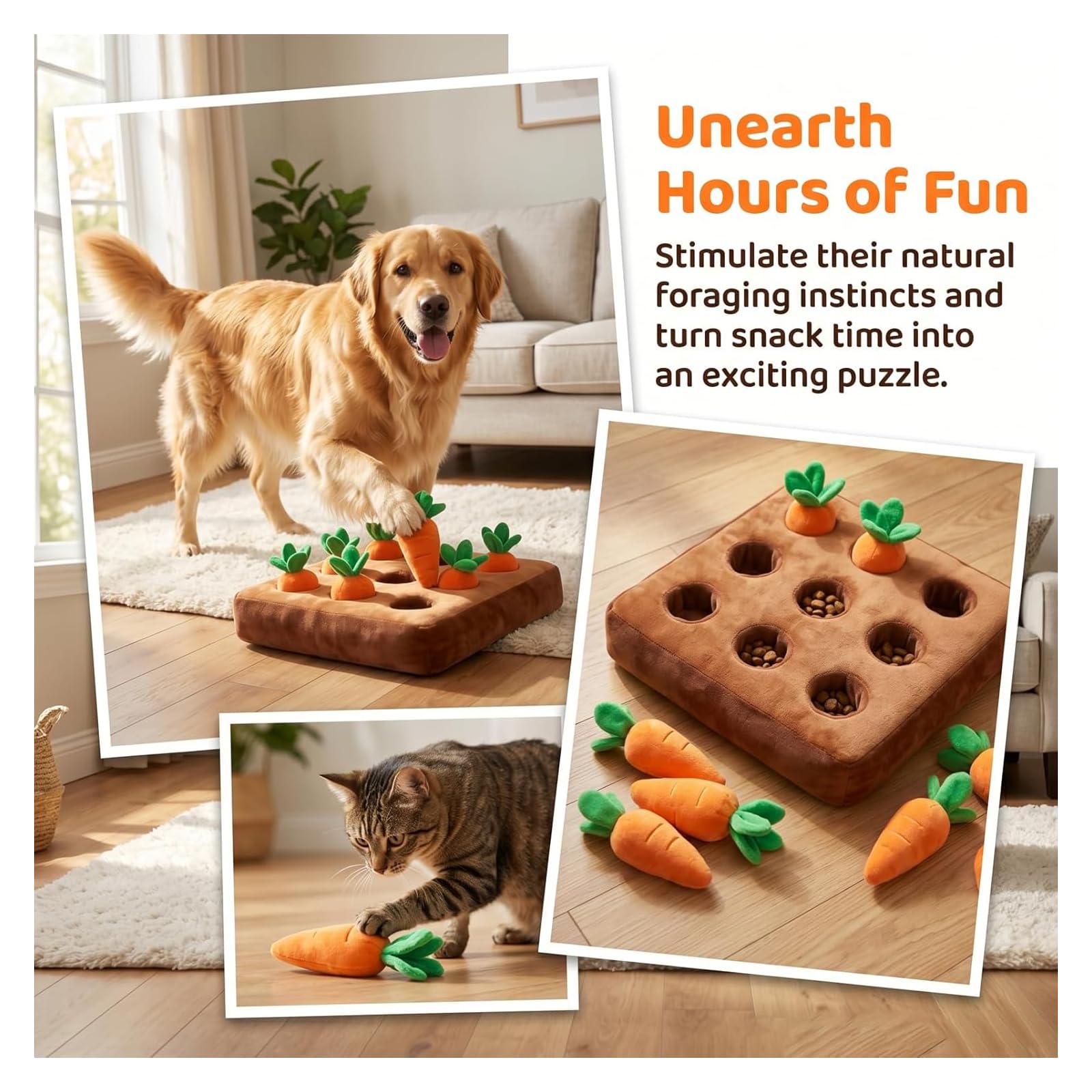 Juguete Interactivo Huerto de Zanahorias para Perros